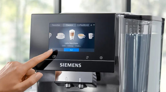 Siemens Eq700 Αυτόματη Μηχανή Espresso 1300W Πίεσης 19bar με Μύλο Άλεσης Ασημί - Image 4
