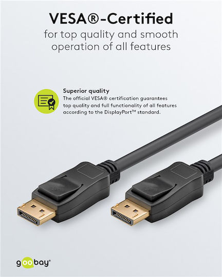 Goobay Cable DisplayPort male - DisplayPort male 1m Μαύρο (74777) - Image 3
