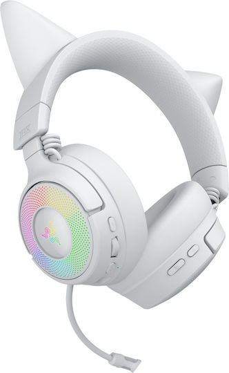 Razer Kraken Kitty V3 Pro Ασύρματο Over Ear Gaming Headset με σύνδεση Bluetooth / USB Λευκό - Image 9