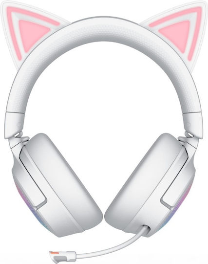 Razer Kraken Kitty V3 Pro Ασύρματο Over Ear Gaming Headset με σύνδεση Bluetooth / USB Λευκό - Image 8