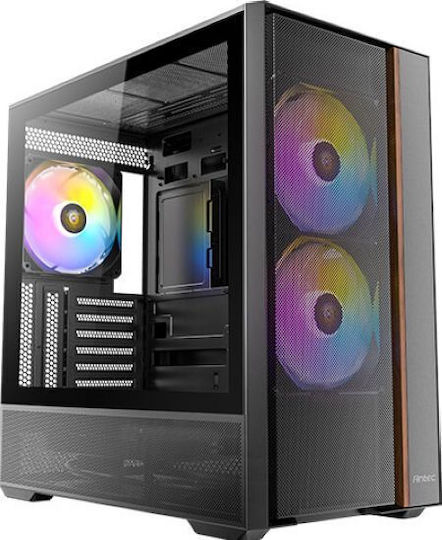 Antec FLUX REAR Midi Tower Κουτί Υπολογιστή με Πλαϊνό Παράθυρο Μαύρο