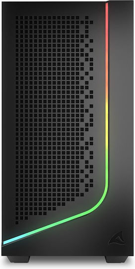 Sharkoon J1000 ARGB Mini Tower Κουτί Υπολογιστή με Πλαϊνό Παράθυρο Μαύρο - Image 2