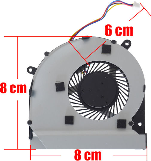 Ανεμιστηράκι Laptop Gpu Cooling Fan Asus Rog Strix Gl502vm Tuf Fx502vm Fx502vd Fx502ve Fx60v Fx60vm Zx60v Zx60vm S5vs S5vm Ef75070ss1-c481-s9a 13n1-0sp0201 13nb00r0p02011 13nb0dr0p02011 Thin 0.8cm 4pin Κωδ.81605 - Image 3