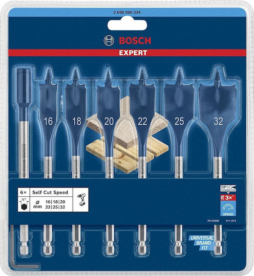 Bosch Σετ 7 Τρυπάνια Φτερού με Εξάγωνο Στέλεχος για Ξύλο 2608900334 - Image 2