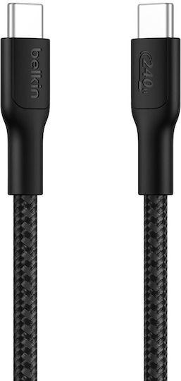 Belkin Braided USB 2.0 Cable USB-C male - USB-C 240W Μαύρο 1m CAB025HQ1MBK - Image 2