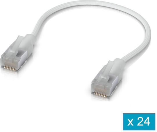 Ubiquiti U/UTP Cat.6a Καλώδιο Δικτύου Ethernet 0.15m Λευκό 1τμχ