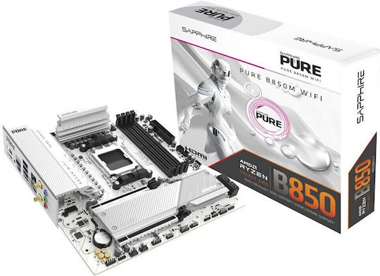 Sapphire Pure B850M WIFI Motherboard Micro ATX με AMD AM5 Socket 52123-02-40G - Image 2