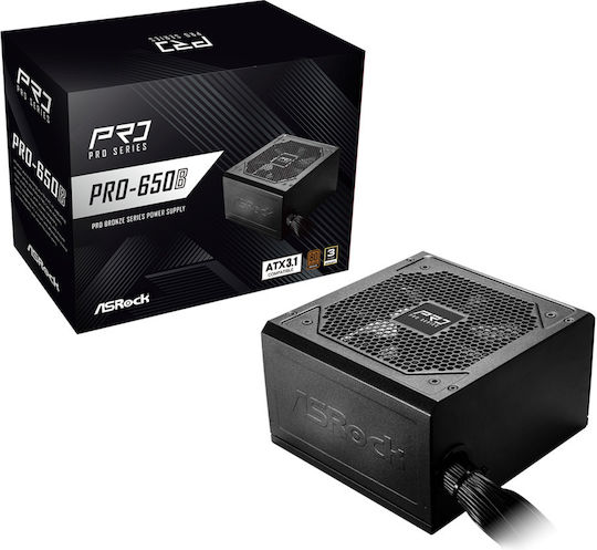ASRock PRO-650B 650W Μαύρο Τροφοδοτικό Υπολογιστή Full Wired 80 Plus Bronze - Image 3