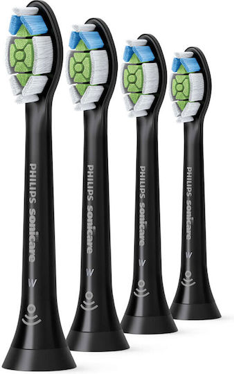 Philips Sonicare W2 Optimal White Ανταλλακτικές Κεφαλές για Ηλεκτρική Οδοντόβουρτσα Standard Black HX6064/11 4τμχ
