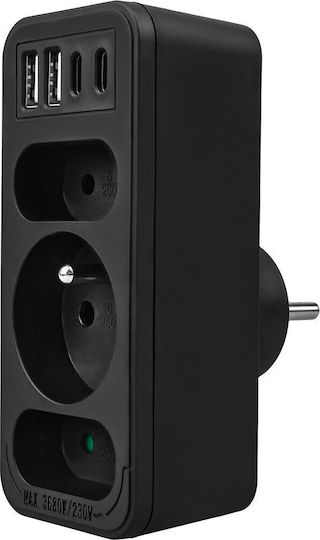 Maclean Energy Πολύπριζο 3 Θέσεων με 4 USB-A και 2 USB-C Χωρίς Καλώδιο MCE248 - Image 2