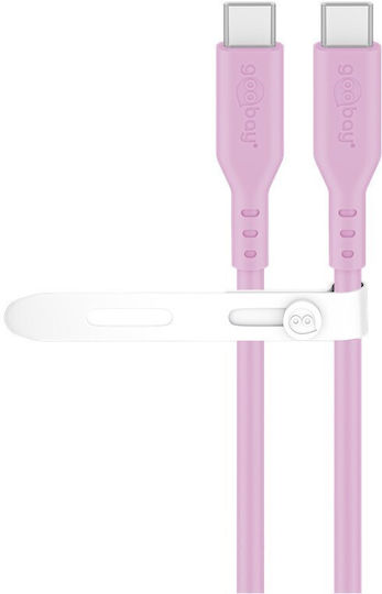 Goobay USB 2.0 Cable USB-C male - USB-C 60W Ροζ 1.5m 77746 - Image 4