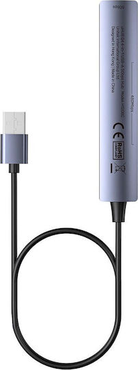 Unitek USB 2.0 Hub 4 Θυρών με σύνδεση USB-A H1208CGY01 - Image 2
