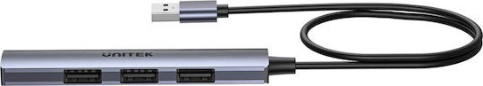 Unitek USB 2.0 Hub 4 Θυρών με σύνδεση USB-A H1208CGY01 - Image 3
