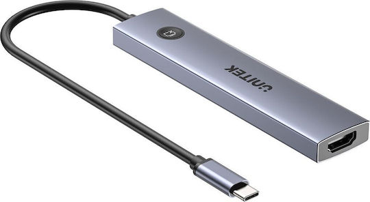 Unitek USB-C Docking Station με HDMI 4K PD Ασημί (H1124AGY01) - Image 2