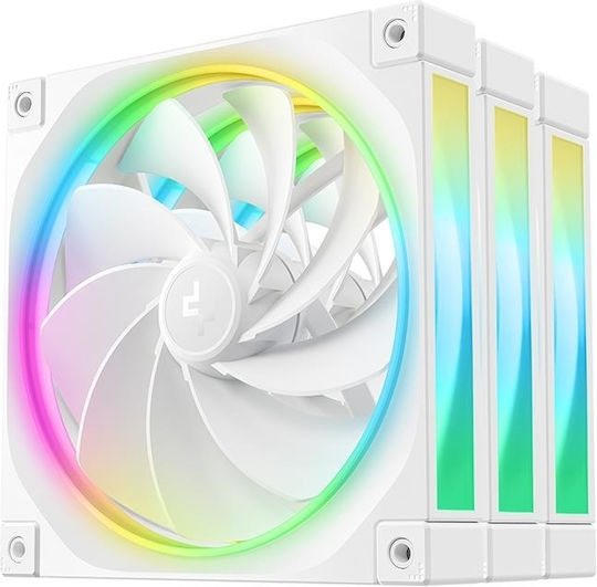 Deepcool FL14R Case Fan 140mm με ARGB Φωτισμό και Σύνδεση 4-Pin PWM 3τμχ Λευκό