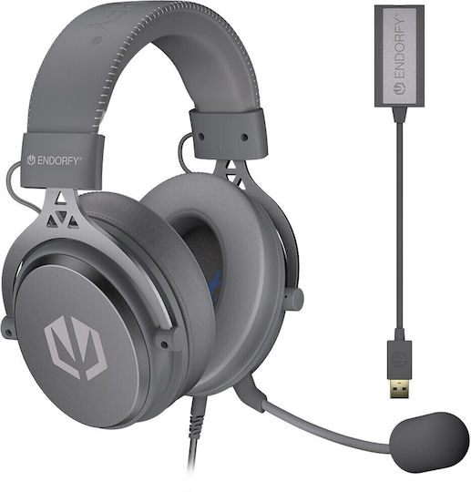 Endorfy VIRO Plus USB Over Ear Gaming Headset με σύνδεση USB Γκρι - Image 2