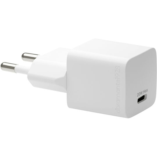 dbramante1928 Φορτιστής με Ενσωματωμένο Καλώδιο USB-C 20W Λευκός (CH20EUWH7093)