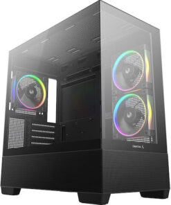 Deepcool CG380 3F Midi Tower Κουτί Υπολογιστή με Πλαϊνό Παράθυρο και ARGB Φωτισμό Μαύρο