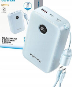 Alternative view of Vention Power Bank 20000mAh 22.5W με Θύρα USB-A και Θύρα USB-C Μπλε