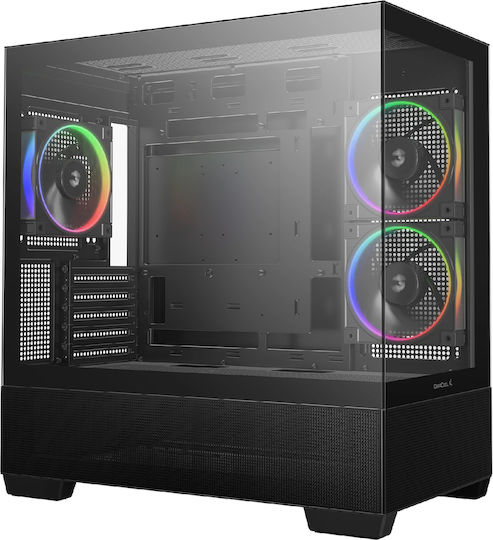 Deepcool CG380 3F Midi Tower Κουτί Υπολογιστή με Πλαϊνό Παράθυρο και ARGB Φωτισμό Μαύρο - Image 3