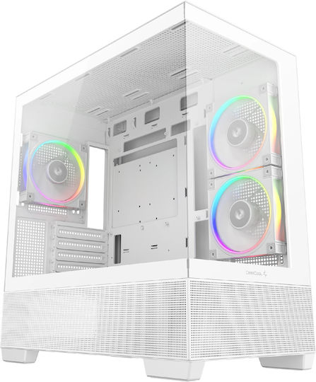 Deepcool CG380 3F Midi Tower Κουτί Υπολογιστή με Πλαϊνό Παράθυρο και ARGB Φωτισμό Λευκό