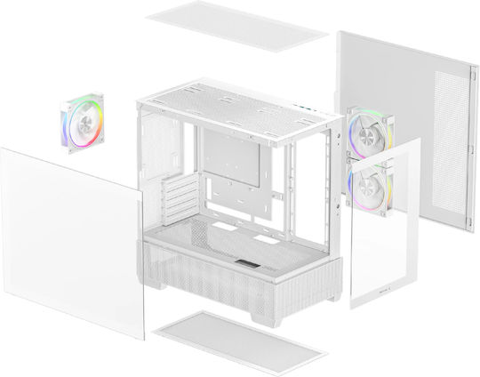 Deepcool CG380 3F Midi Tower Κουτί Υπολογιστή με Πλαϊνό Παράθυρο και ARGB Φωτισμό Λευκό - Image 10