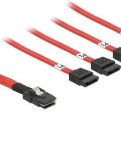 Alternative view of DeLock Mini SAS - 7-Pin SATA III Cable 50cm Κόκκινο (83057)