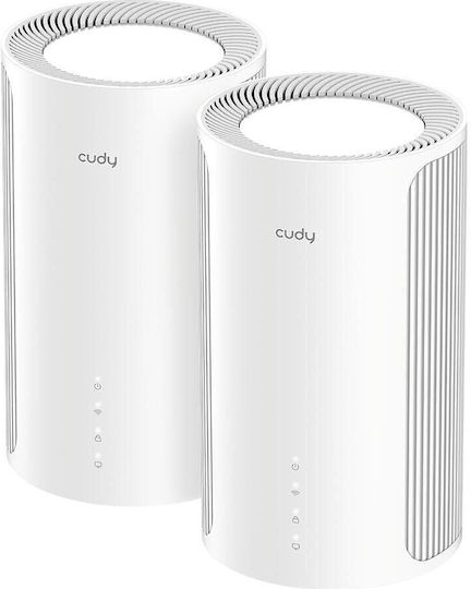 Cudy M11000 WiFi Mesh Network Access Point Wi‑Fi 7 Tri Band (2.4 & 5 & 6GHz) σε Διπλό Kit