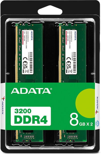Adata Premier DDR4 16GB RAM με 2x8GB Modules και Ταχύτητα 3200 για Desktop AD4U32008G22-DTGN - Image 2