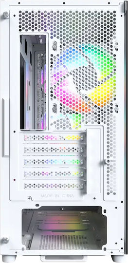 Montech X5M Gaming Mini Tower Κουτί Υπολογιστή με Πλαϊνό Παράθυρο και ARGB Φωτισμό Λευκό - Image 5