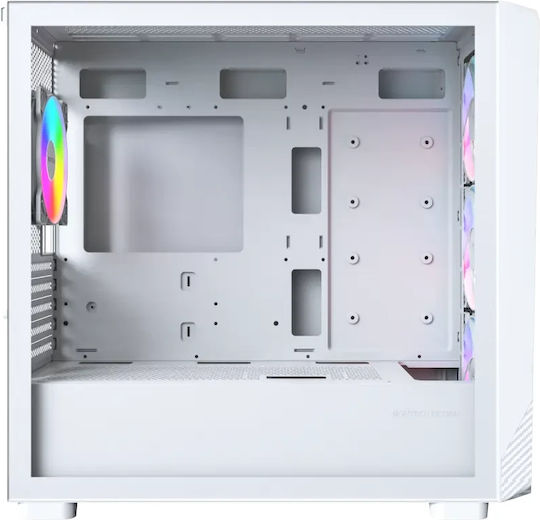 Montech X5M Gaming Mini Tower Κουτί Υπολογιστή με Πλαϊνό Παράθυρο και ARGB Φωτισμό Λευκό - Image 3