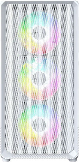 Montech X5M Gaming Mini Tower Κουτί Υπολογιστή με Πλαϊνό Παράθυρο και ARGB Φωτισμό Λευκό - Image 4
