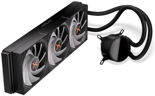 Krux HydroX 360 ARGB Υδρόψυξη Επεξεργαστή Τριπλού Ανεμιστήρα 120mm για Socket AM4/AM5/1700/1200/115x - Image 2