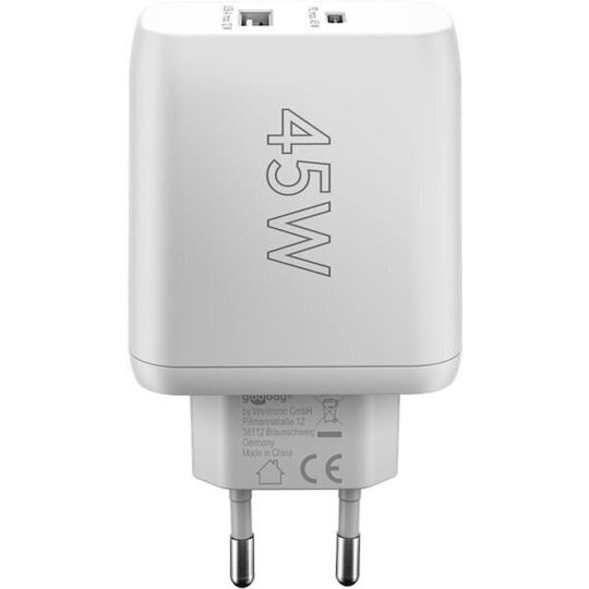Goobay Φορτιστής Χωρίς Καλώδιο με Θύρα USB-A και Θύρα USB-C 45W Power Delivery Λευκός (65412) - Image 3