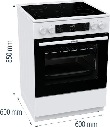 Gorenje GEC6C40WD Κουζίνα 71lt με Κεραμικές Εστίες Π60εκ. Λευκή - Image 8