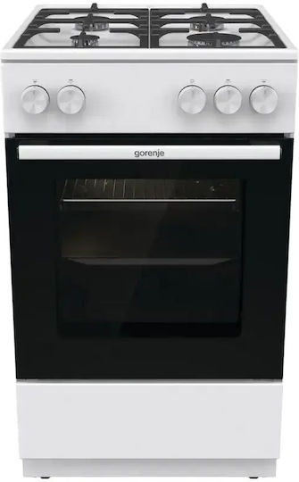 Gorenje GG5A10WFFM Κουζίνα Υγραερίου & Ρεύματος 70lt με Εστίες Υγραερίου Π50εκ. Λευκή - Image 4