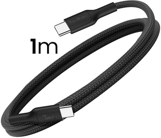 Belkin Braided USB 2.0 Cable USB-C male - USB-C 240W Μαύρο 1m CAB025HQ1MBK - Image 6