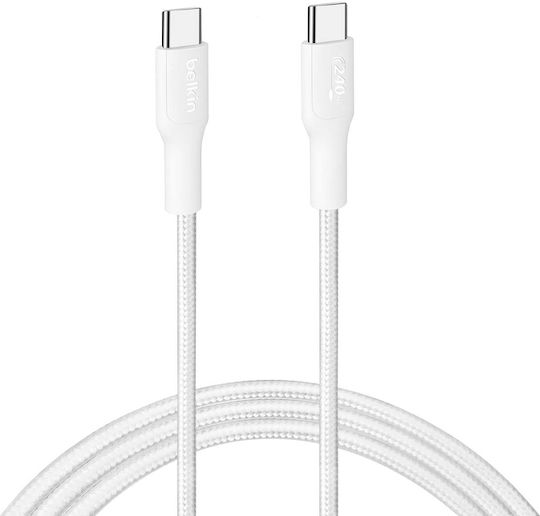 Belkin Braided USB 2.0 Cable USB-C male - USB-C 240W Λευκό 2m CAB025HQ2MWH - Image 4