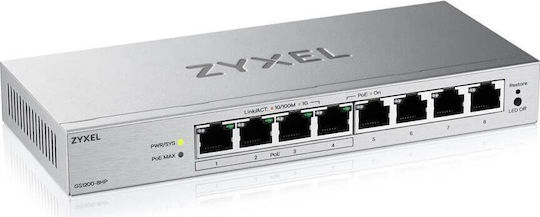 Zyxel GS1200-8HP v3 Managed L2 PoE Switch με 8 Θύρες Gigabit (1Gbps) Ethernet - Image 2