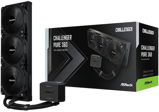 ASRock Challenger Pure 360 Υδρόψυξη Επεξεργαστή Τριπλού Ανεμιστήρα 120mm για Socket AM4/AM5/1700 - Image 2