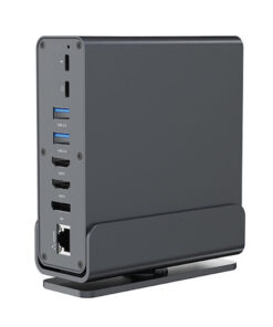 Cablexpert USB-C Docking Station με HDMI/DisplayPort 4K PD Ethernet και σύνδεση 3 Οθονών Γκρι (A-CF-COMBO15-01)