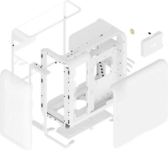 HYTE X50 Midi Tower Κουτί Υπολογιστή με Πλαϊνό Παράθυρο Snow White - Image 3