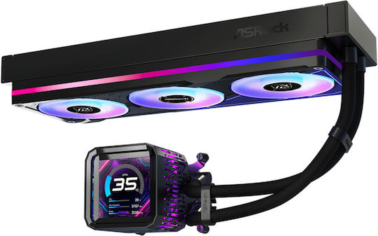 ASRock Phantom Gaming 360 LCD Υδρόψυξη Επεξεργαστή Τριπλού Ανεμιστήρα 120mm για Socket AM4/AM5/1700 με ARGB Φωτισμό - Image 3
