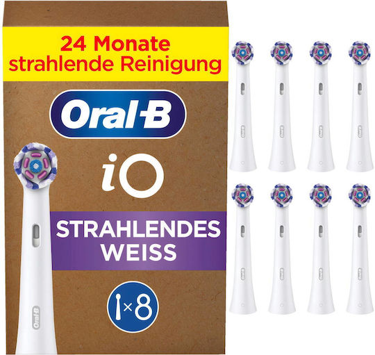 Oral-B Io Radiant White Ανταλλακτικές Κεφαλές για Ηλεκτρική Οδοντόβουρτσα 8τμχ - Image 2
