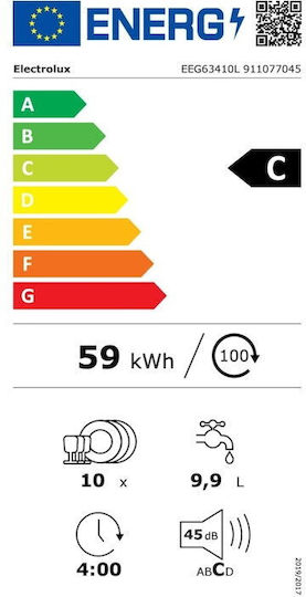 Electrolux Εντοιχιζόμενο Πλυντήριο Πιάτων με Wi-Fi για 10 Σερβίτσια Π44.6xY81.8εκ. EEG63410L - Image 9