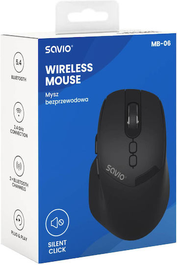 Savio MB-06 Ασύρματο Εργονομικό Bluetooth Ποντίκι Μαύρο - Image 5