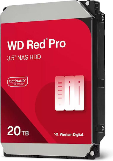 Western Digital Red Pro 20TB HDD Σκληρός Δίσκος 3.5" SATA III 7200rpm με 512MB Cache για NAS WD202KFGX