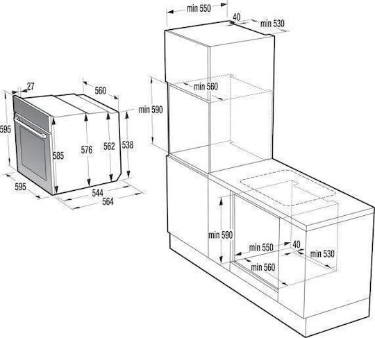 Gorenje BOS6737E06FBG Φούρνος άνω Πάγκου 77lt Π59.5εκ. Μαύρος - Image 10