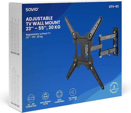 Savio Utv-03 Tv Mount Stand 139.7 Cm 55" Black - Image 4