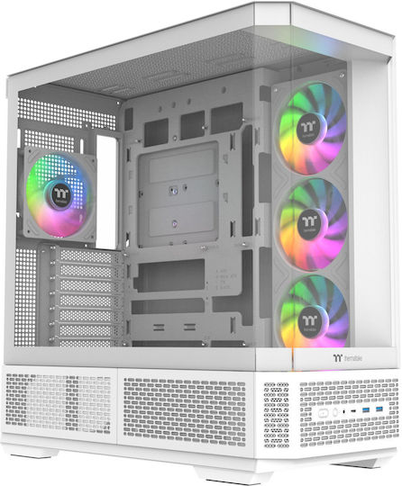 Thermaltake View 370 TG ARGB Gaming Midi Tower Κουτί Υπολογιστή με Πλαϊνό Παράθυρο Snow White